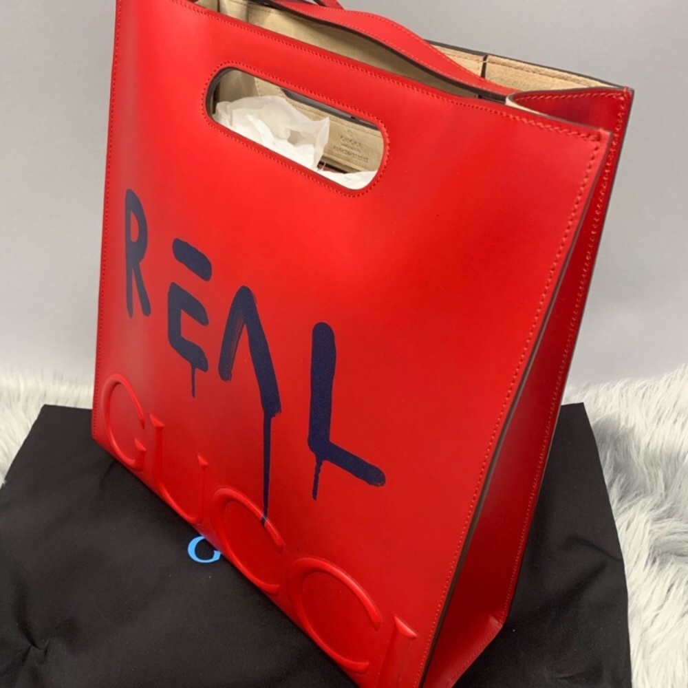Rare Gucci Real Ghost Graffiti Tote Leather